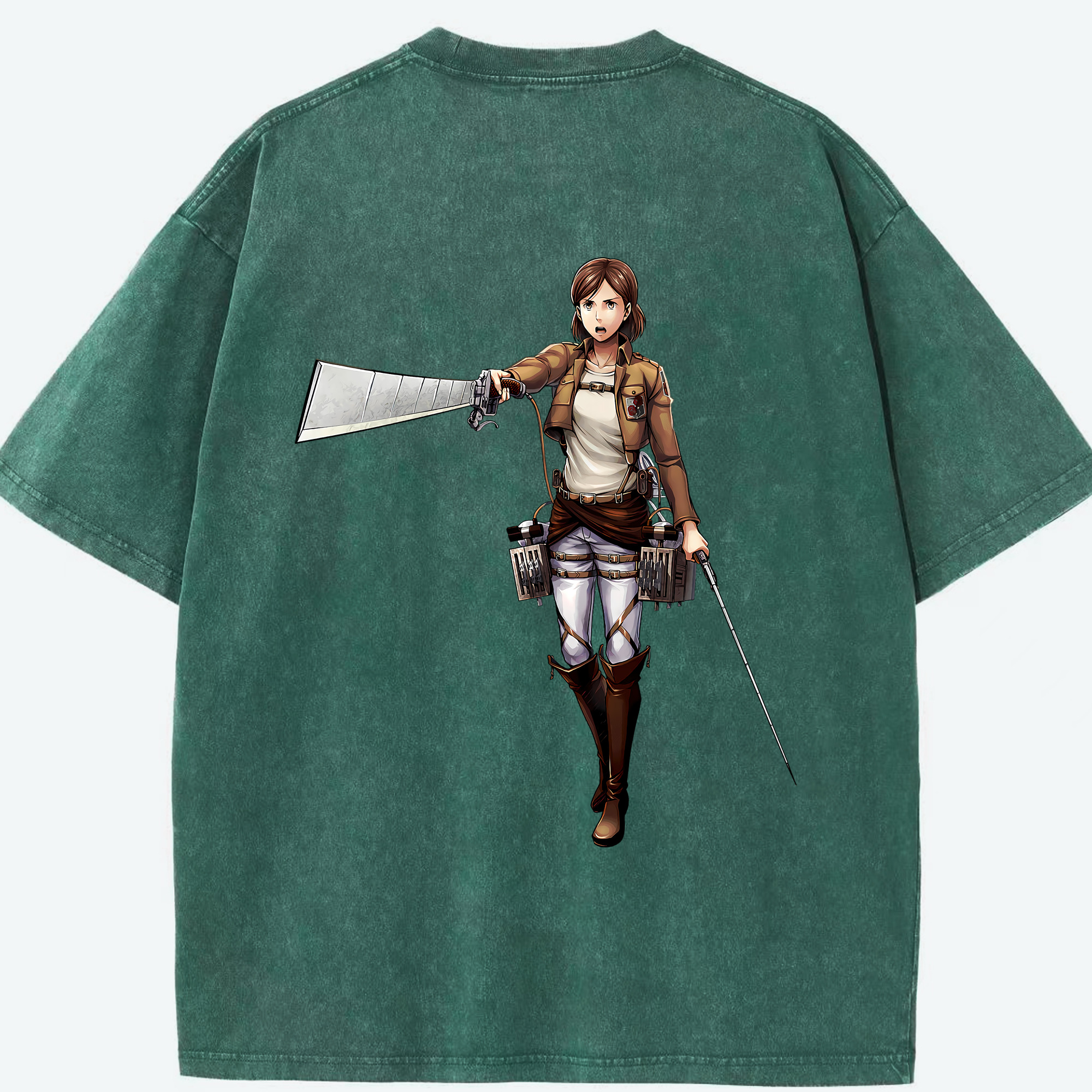 （画像用） 進撃の巨人 Attack on Titan 綿100% ヴィンテージ風 半袖Tシャツ（背面プリント）